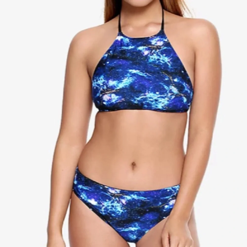 Galaxy Print Black Reversible Swim‎ Bottoms Hot Topic